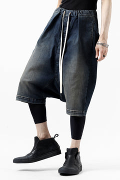 画像をギャラリービューアに読み込む, ISAMU KATAYAMA BACKLASH SARROUEL DENIM SHORTS / EXTREME STRETCH DIRTY (INDIGO)
