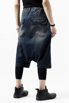 画像をギャラリービューアに読み込む, ISAMU KATAYAMA BACKLASH SARROUEL DENIM SHORTS / EXTREME STRETCH DIRTY (INDIGO)