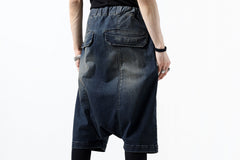 画像をギャラリービューアに読み込む, ISAMU KATAYAMA BACKLASH SARROUEL DENIM SHORTS / EXTREME STRETCH DIRTY (INDIGO)