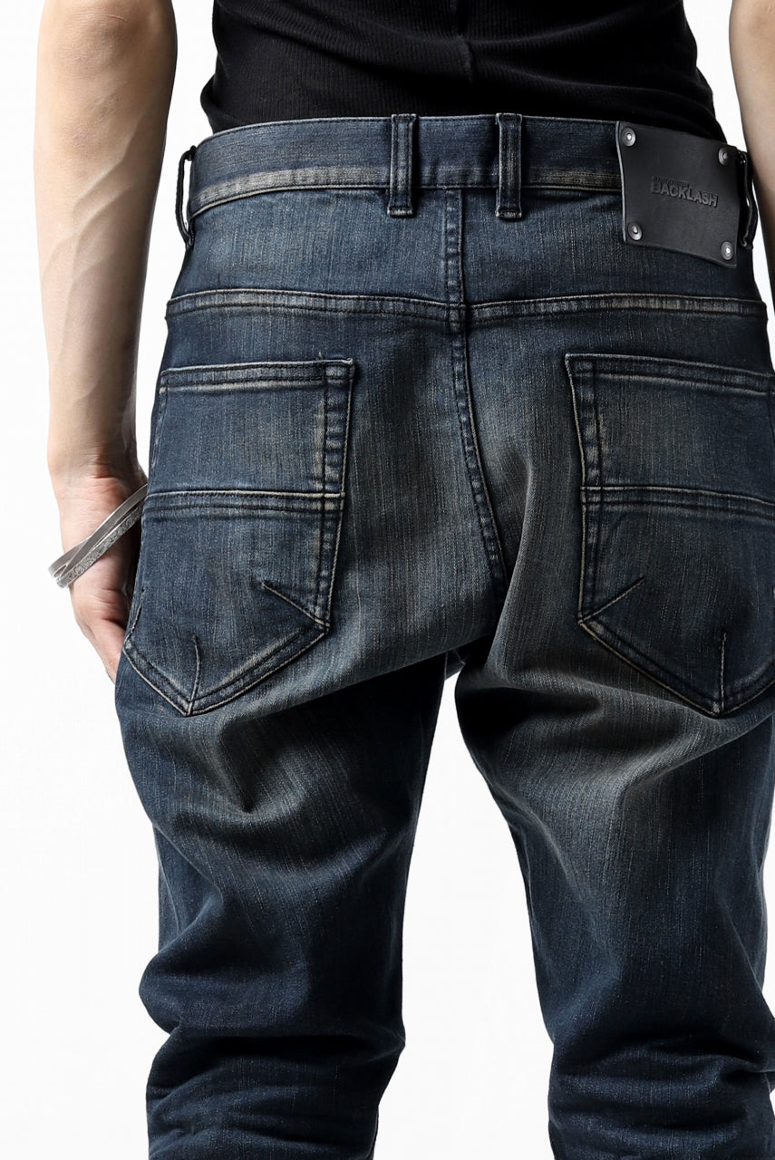 画像をギャラリービューアに読み込む, ISAMU KATAYAMA BACKLASH L/C SLIM DENIM PANTS / EXTREME STRETCH DIRTY (INDIGO)