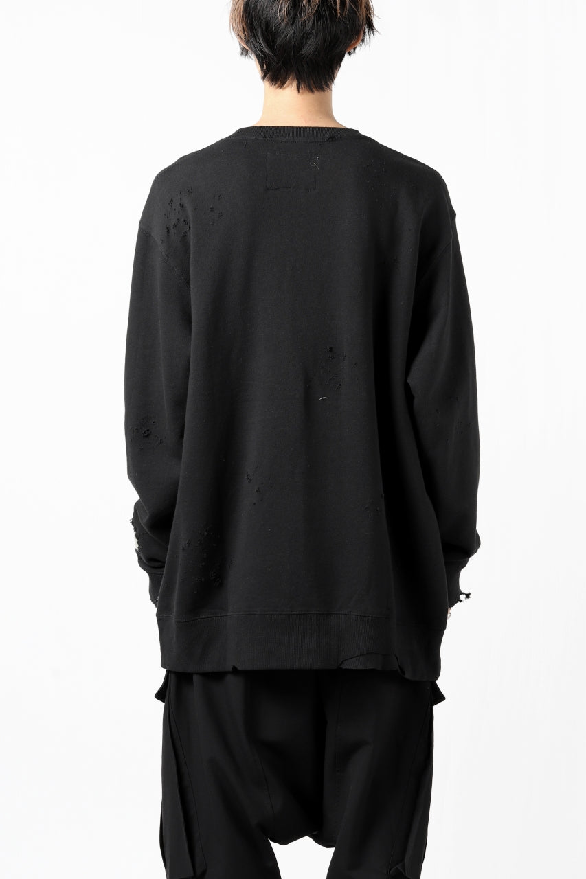 画像をギャラリービューアに読み込む, RESURRECTION HANDMADE remake sweat L/S with vintage denim pocket (BLACK#B)