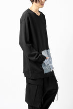画像をギャラリービューアに読み込む, RESURRECTION HANDMADE remake sweat L/S with vintage denim pocket (BLACK#B)