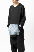 画像をギャラリービューアに読み込む, RESURRECTION HANDMADE remake sweat L/S with vintage denim pocket (BLACK#B)