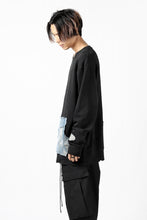画像をギャラリービューアに読み込む, RESURRECTION HANDMADE remake sweat L/S with vintage denim pocket (BLACK#B)