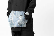 画像をギャラリービューアに読み込む, RESURRECTION HANDMADE remake sweat L/S with vintage denim pocket (BLACK#B)