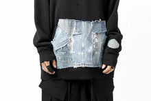 画像をギャラリービューアに読み込む, RESURRECTION HANDMADE remake sweat L/S with vintage denim pocket (BLACK#B)