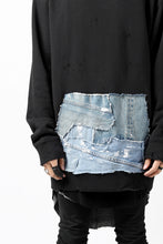 画像をギャラリービューアに読み込む, RESURRECTION HANDMADE remake sweat L/S with vintage denim pocket (BLACK#C)