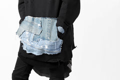 画像をギャラリービューアに読み込む, RESURRECTION HANDMADE remake sweat L/S with vintage denim pocket (BLACK#C)