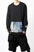 画像をギャラリービューアに読み込む, RESURRECTION HANDMADE remake sweat L/S with vintage denim pocket (BLACK#A)