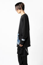 画像をギャラリービューアに読み込む, RESURRECTION HANDMADE remake sweat L/S with vintage denim pocket (BLACK#A)