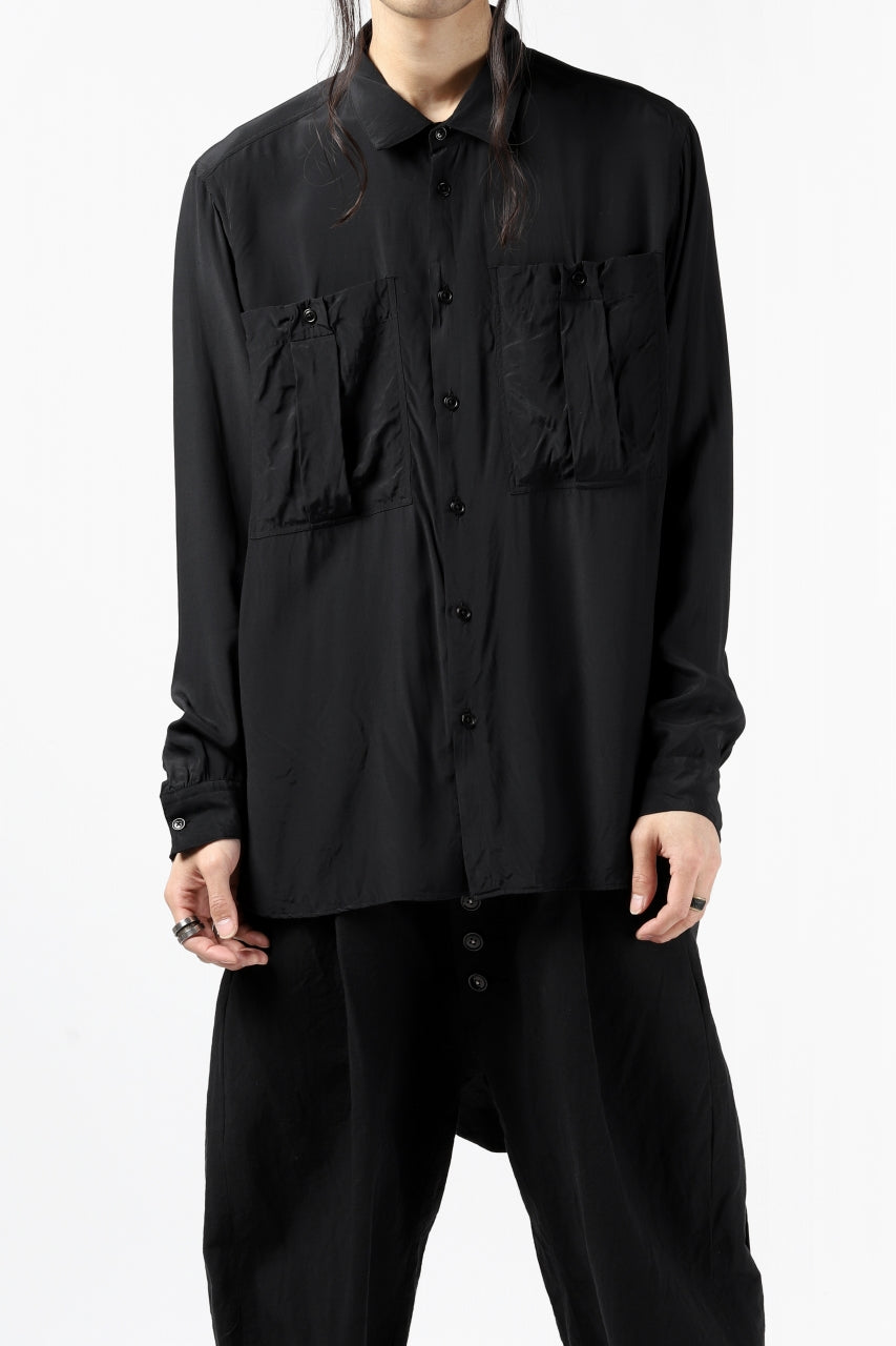 画像をギャラリービューアに読み込む, KLASICA exclusive SH-035 POCKET SHIRT / FUJI ETTE (BLACK)