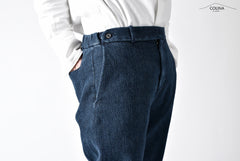 画像をギャラリービューアに読み込む, COLINA SASHIKO CURVED TROUSERS (INDIGO)