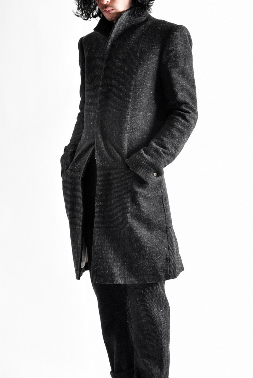 Load image into Gallery viewer, blackcrow standcollar tailorcoat (wool dark check)