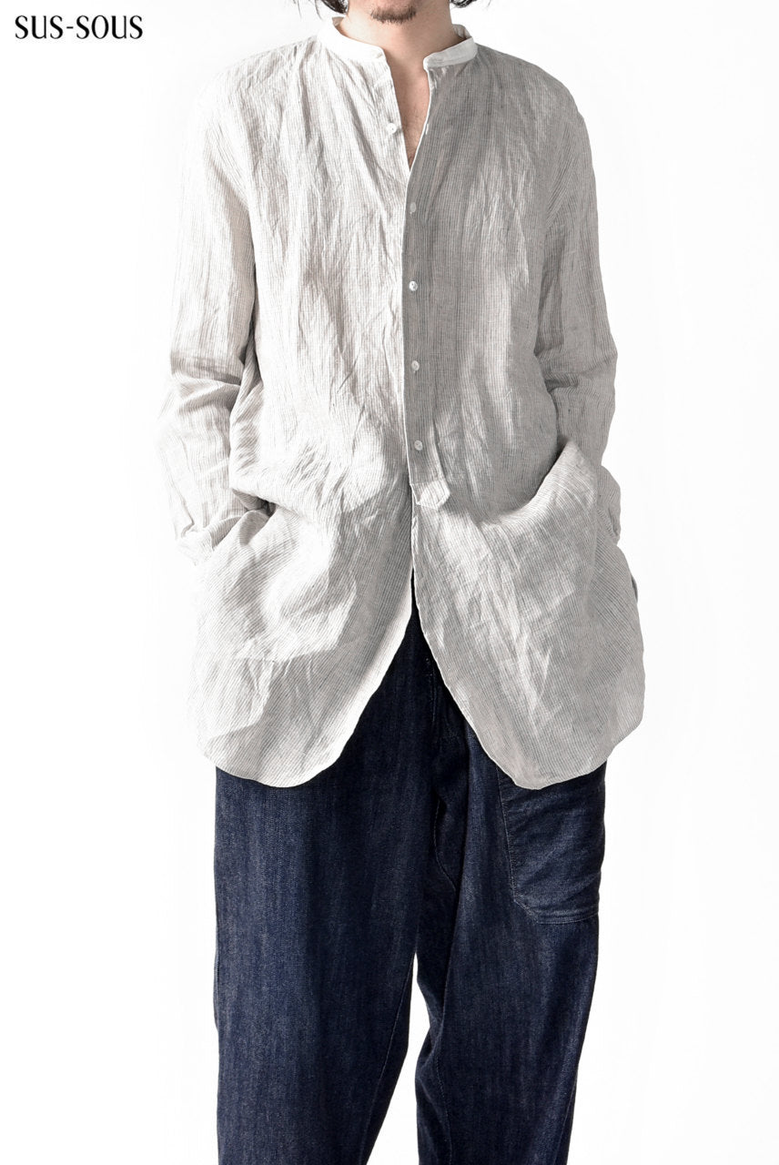 Load image into Gallery viewer, sus-sous officer shirt / LW yarndyed stripe (NATURAL×STRIPE)