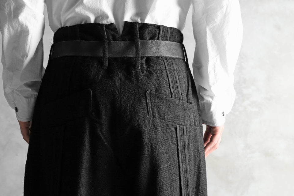Load image into Gallery viewer, KLASICA DARK CHECK SABRON WIDE TROUSERS / WASH OUT MIX WEAVE (DARK CHECK)
