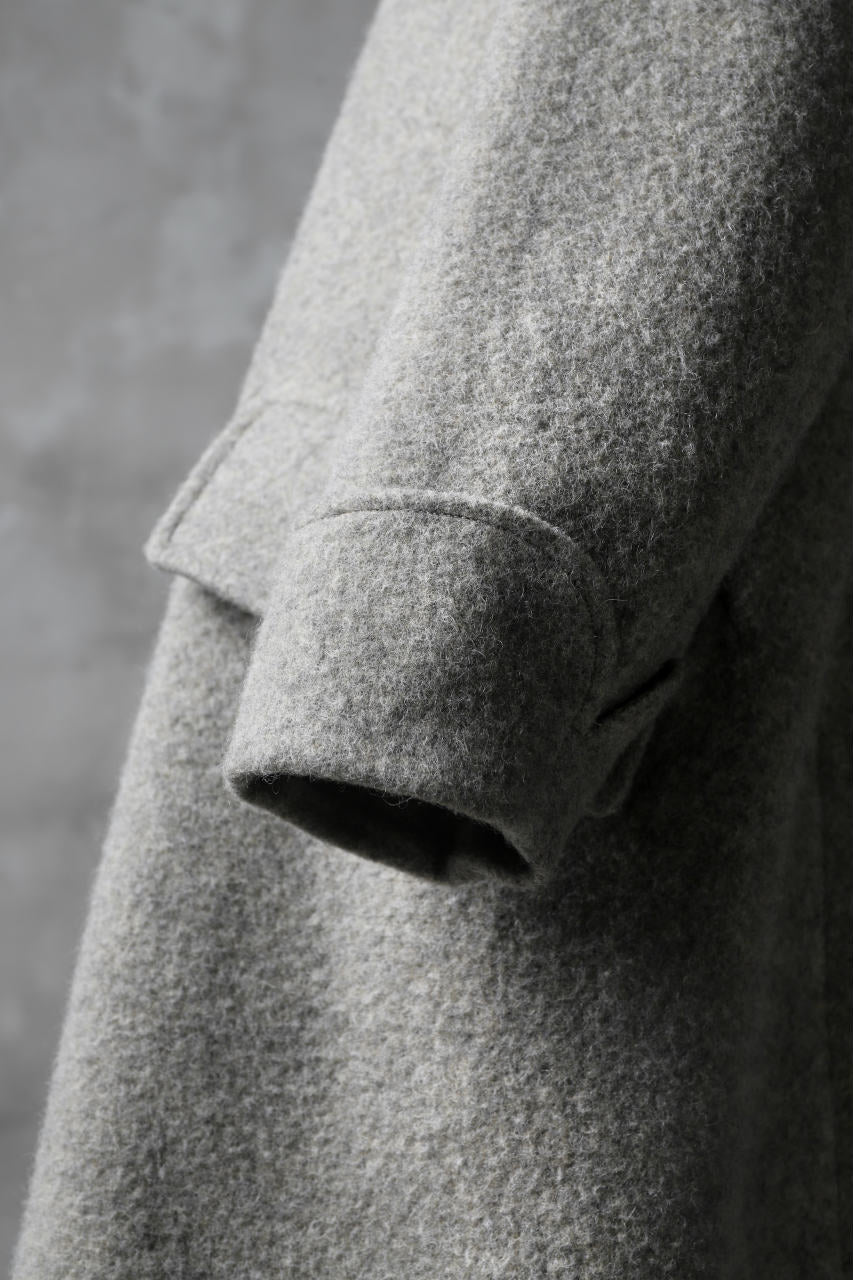 画像をギャラリービューアに読み込む, sus-sous foot guards great coat / W100 Harris melton raised washer (TOP GREY BEIGE)