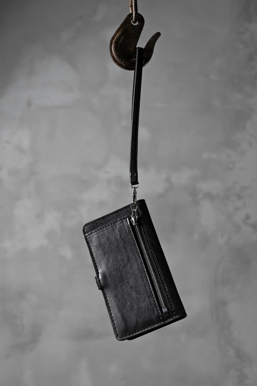 Load image into Gallery viewer, ISAMU KATAYAMA BACKLASH SMART PHONE CASE/PURSE / ITALY DOUBLE SHOULDER (BLACK)