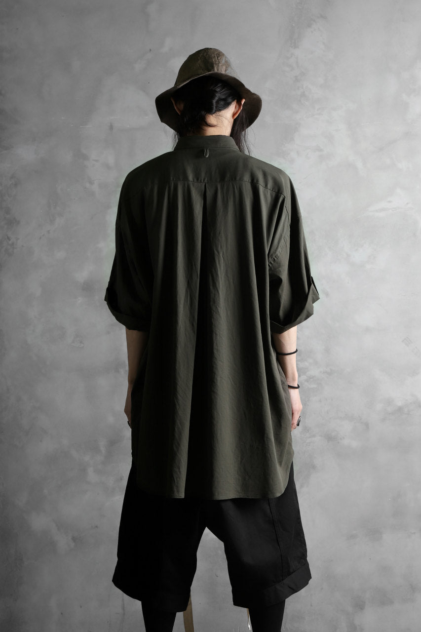 画像をギャラリービューアに読み込む, KLASICA LOOSE HALF SLEEVE SHIRT / DOUBLE VOILE CLOTH (GARMENT WASHED) (OLIVE)
