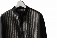 画像をギャラリービューアに読み込む, un-namable exclusive Paneled Juke Shirt / Sarti Stripe+Linen (STRIPED BLACK×WOOD)