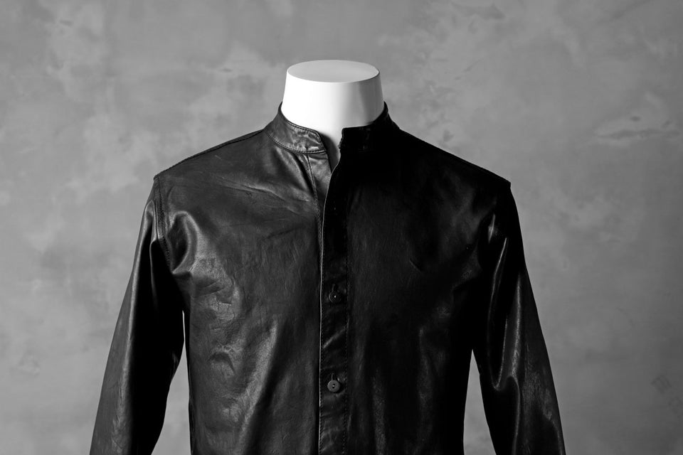 Load image into Gallery viewer, ISAMU KATAYAMA BACKLASH exclusive LEATHER SHIRT / ITALY SHOULDER 0.6mm (BLACK)