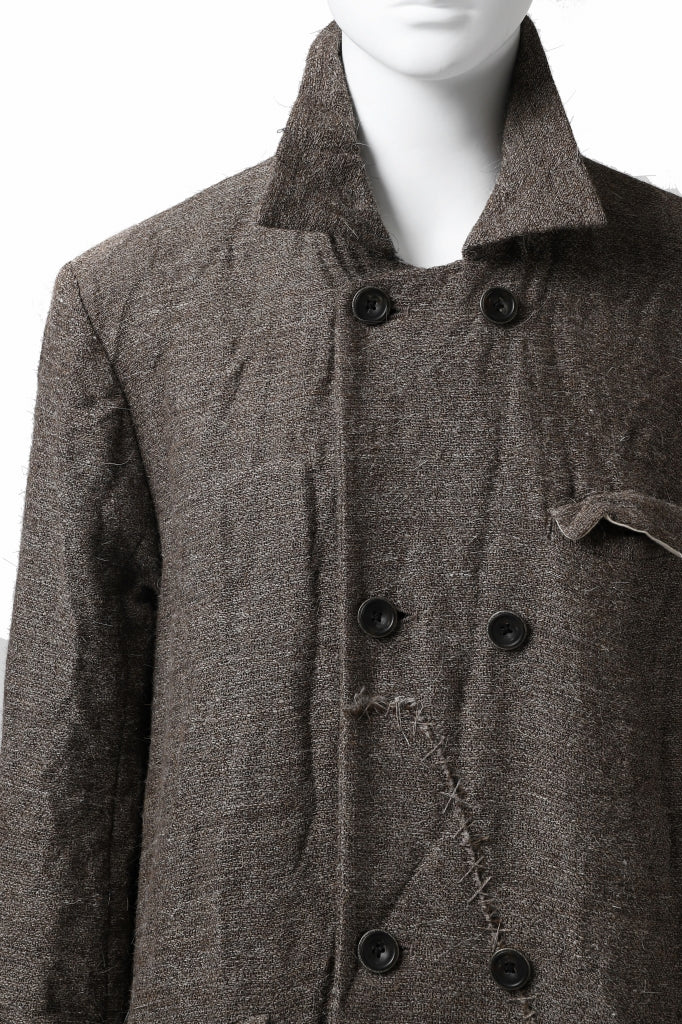 画像をギャラリービューアに読み込む, YUTA MATSUOKA double-breasted long coat / primitive wool (brown)