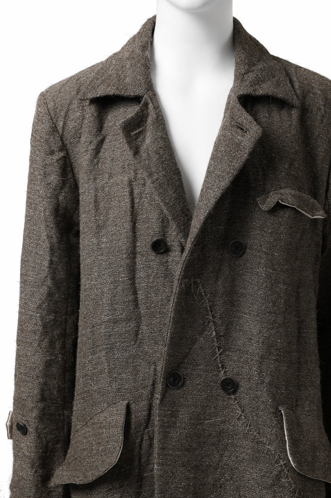 画像をギャラリービューアに読み込む, YUTA MATSUOKA double-breasted long coat / primitive wool (brown)
