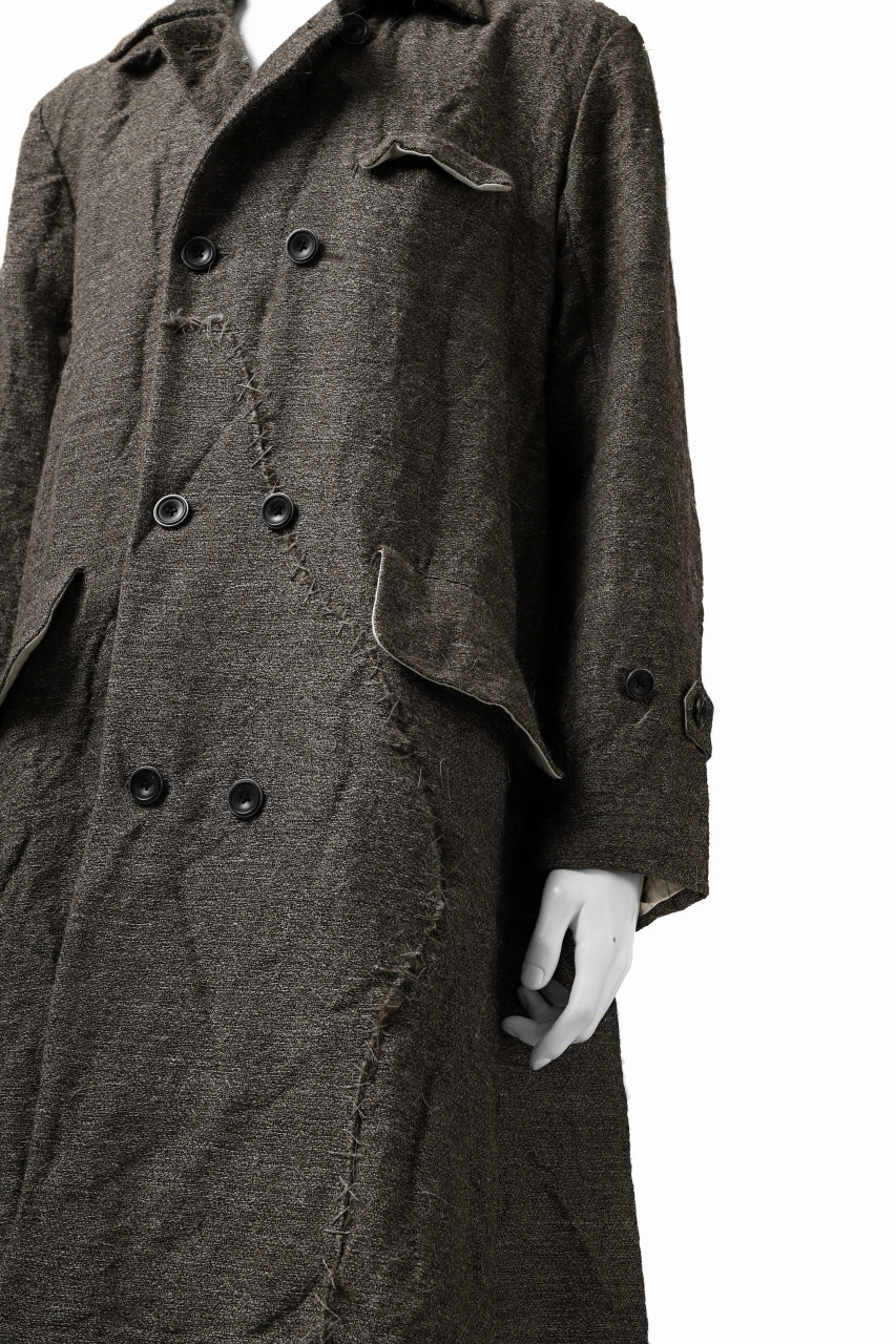 画像をギャラリービューアに読み込む, YUTA MATSUOKA double-breasted long coat / primitive wool (brown)