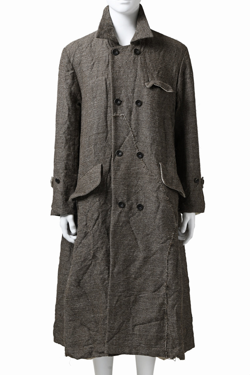 画像をギャラリービューアに読み込む, YUTA MATSUOKA double-breasted long coat / primitive wool (brown)
