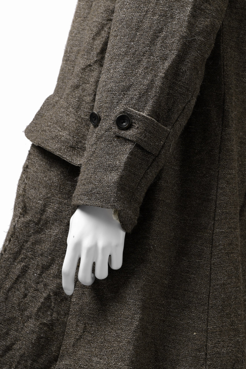 画像をギャラリービューアに読み込む, YUTA MATSUOKA double-breasted long coat / primitive wool (brown)
