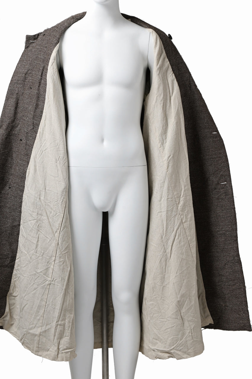 画像をギャラリービューアに読み込む, YUTA MATSUOKA double-breasted long coat / primitive wool (brown)
