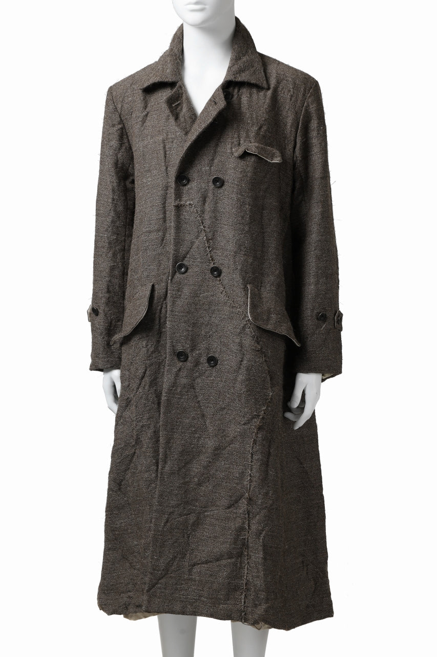 画像をギャラリービューアに読み込む, YUTA MATSUOKA double-breasted long coat / primitive wool (brown)