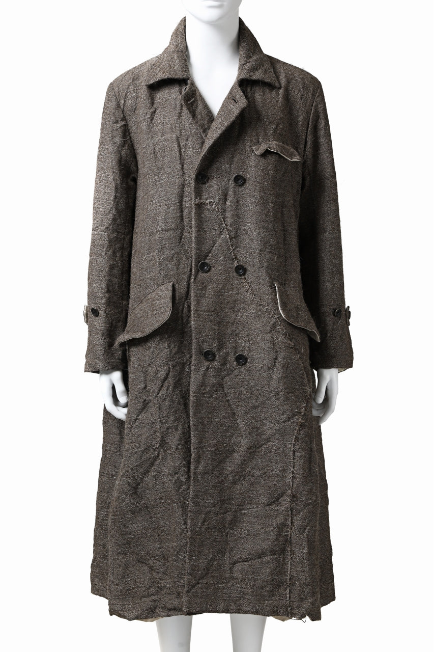 画像をギャラリービューアに読み込む, YUTA MATSUOKA double-breasted long coat / primitive wool (brown)