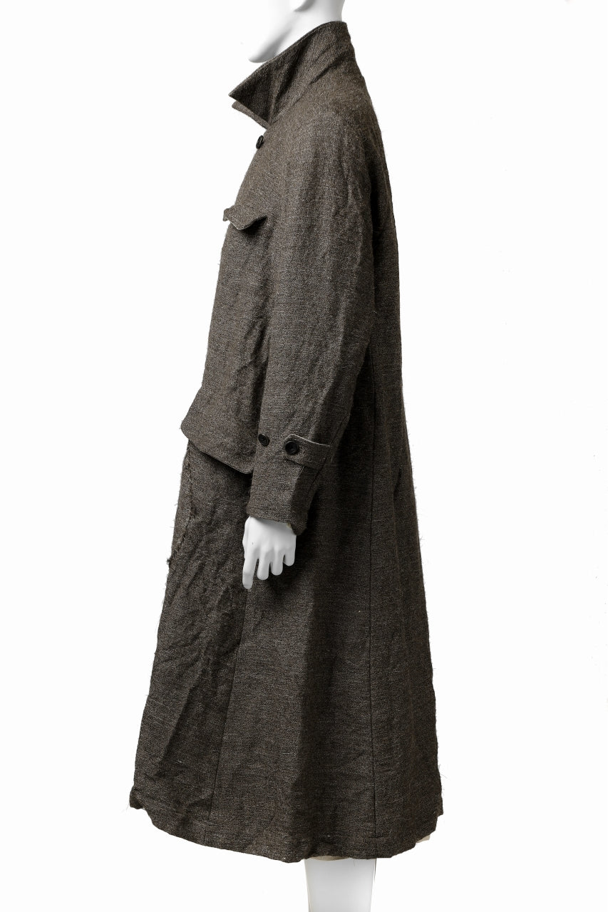 画像をギャラリービューアに読み込む, YUTA MATSUOKA double-breasted long coat / primitive wool (brown)