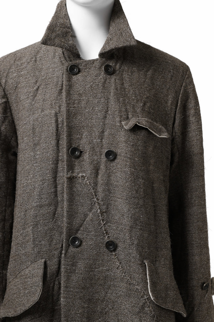 画像をギャラリービューアに読み込む, YUTA MATSUOKA double-breasted long coat / primitive wool (brown)