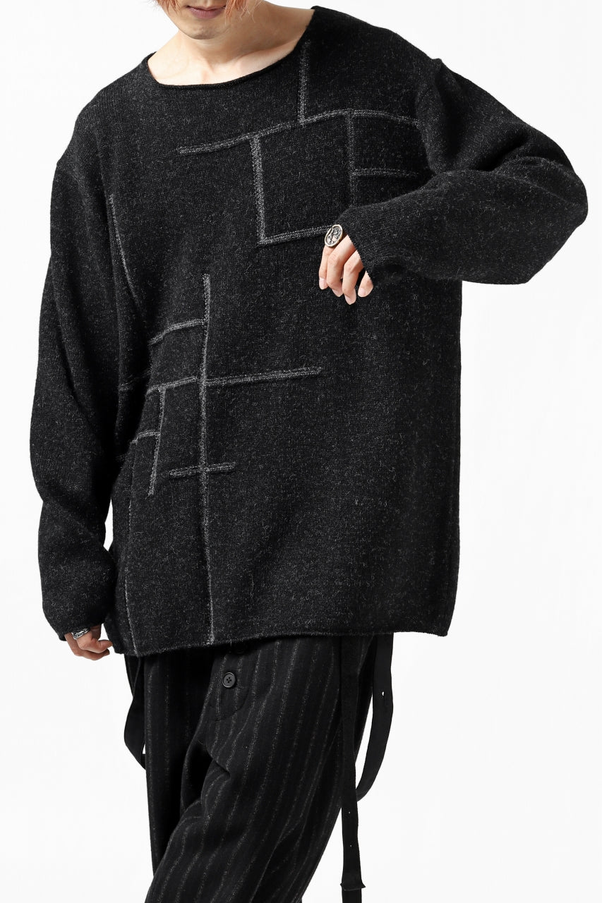 画像をギャラリービューアに読み込む, YUTA MATSUOKA knit sweater / shetland wool (black)