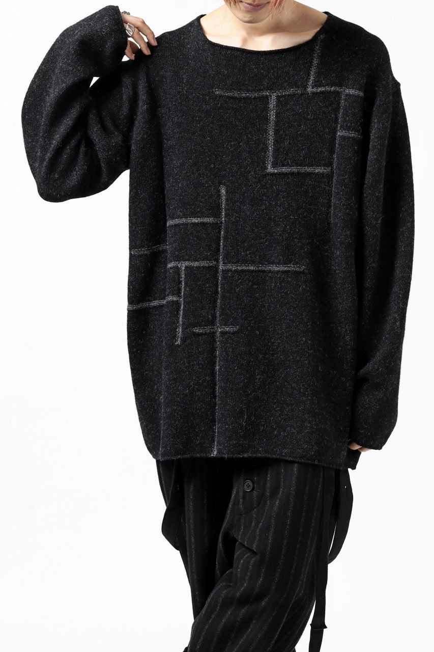 画像をギャラリービューアに読み込む, YUTA MATSUOKA knit sweater / shetland wool (black)
