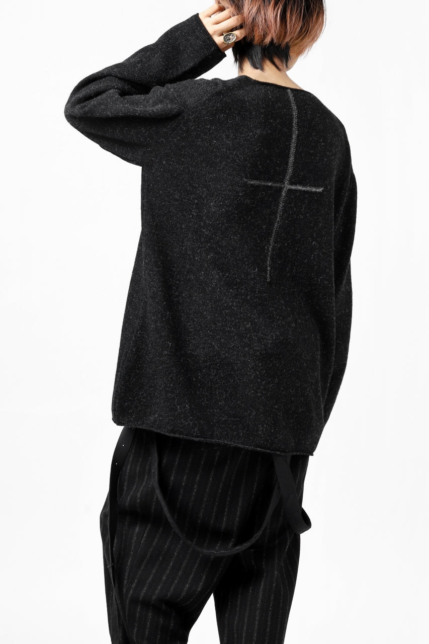 画像をギャラリービューアに読み込む, YUTA MATSUOKA knit sweater / shetland wool (black)