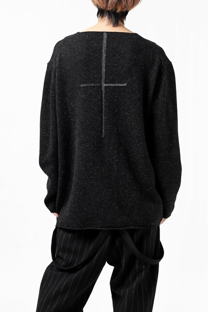 画像をギャラリービューアに読み込む, YUTA MATSUOKA knit sweater / shetland wool (black)