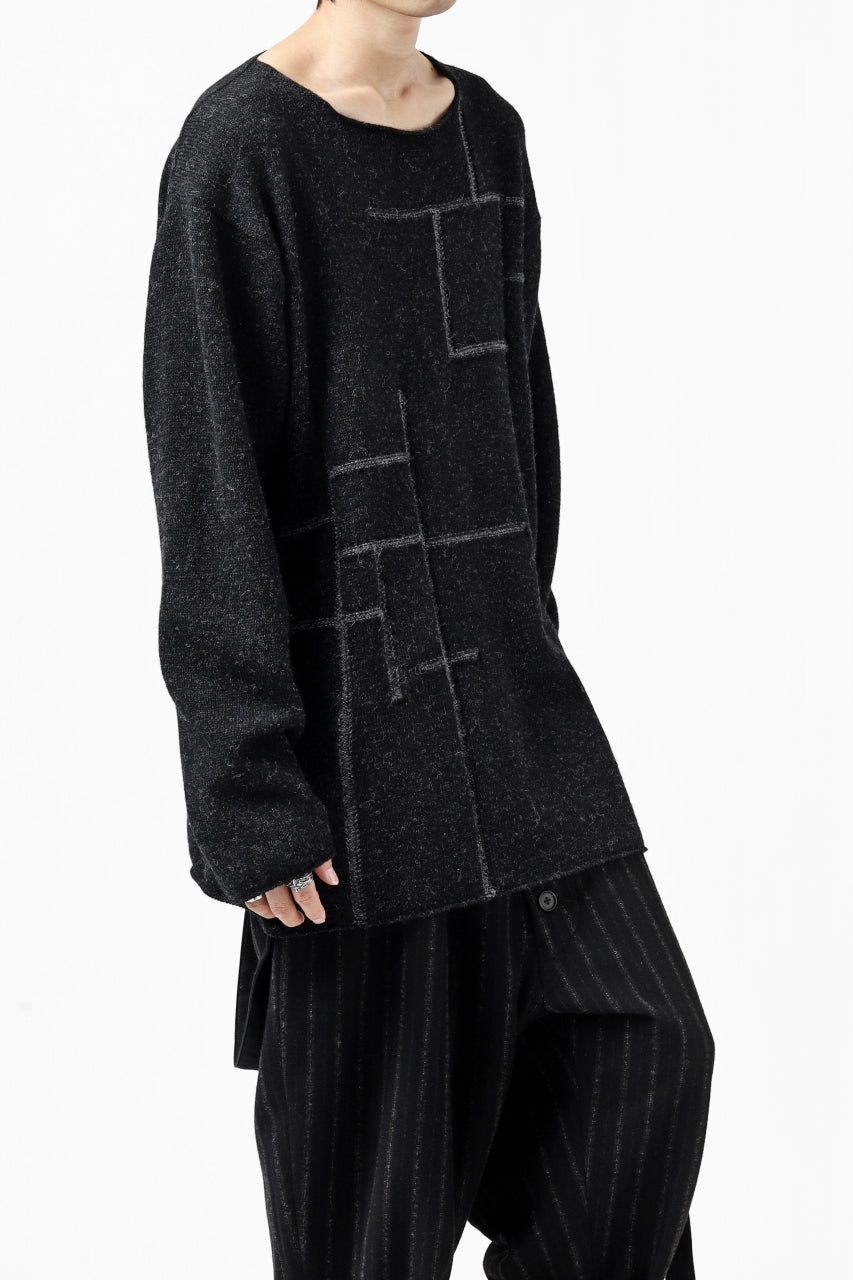 画像をギャラリービューアに読み込む, YUTA MATSUOKA knit sweater / shetland wool (black)