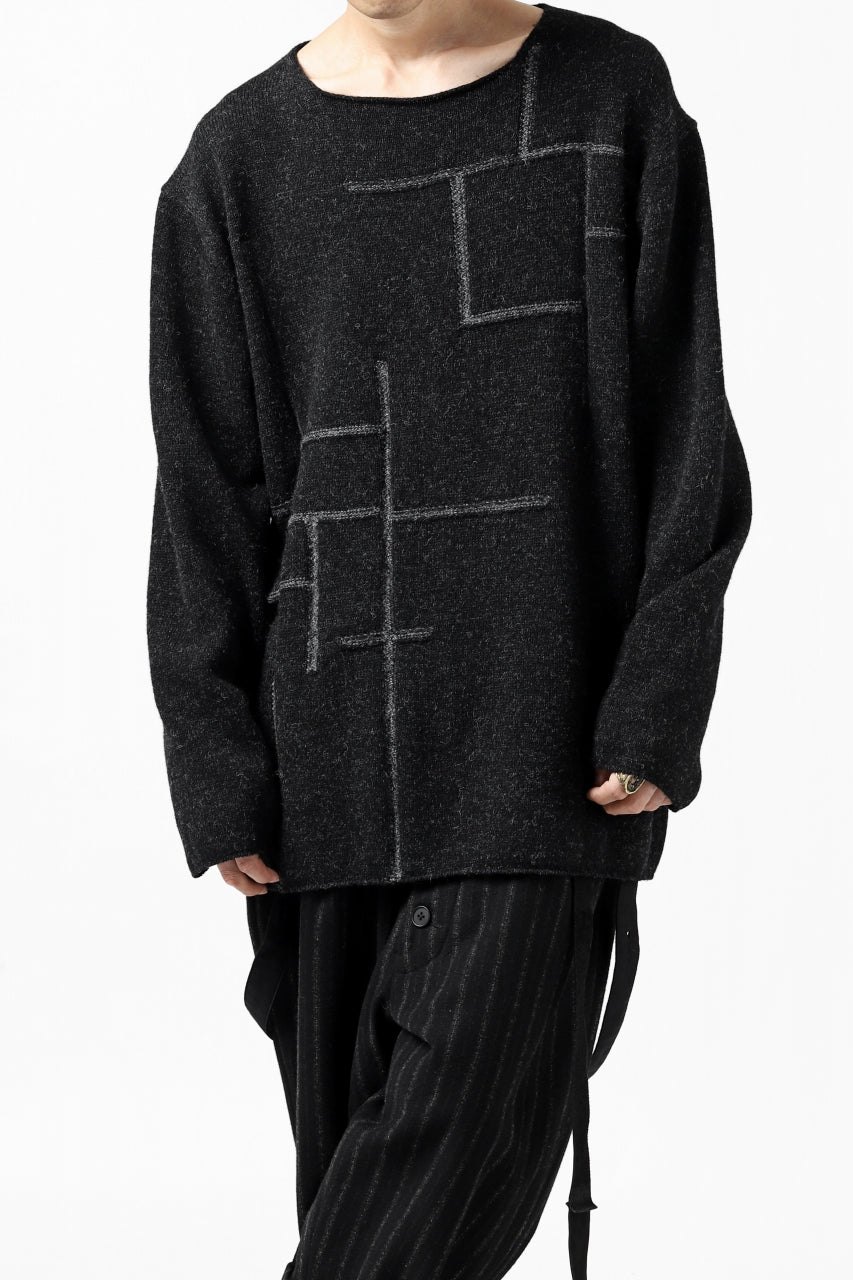 画像をギャラリービューアに読み込む, YUTA MATSUOKA knit sweater / shetland wool (black)