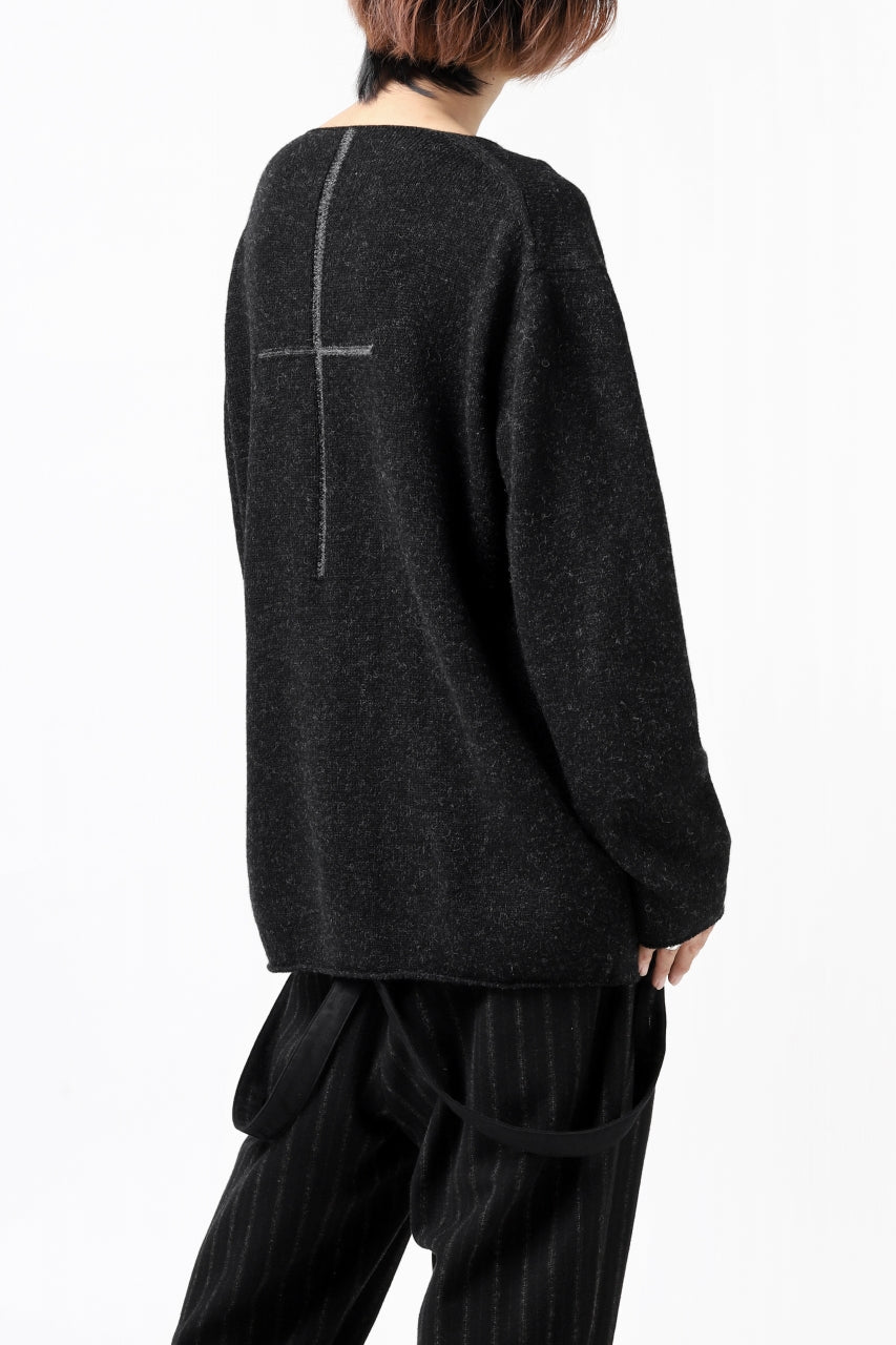 画像をギャラリービューアに読み込む, YUTA MATSUOKA knit sweater / shetland wool (black)