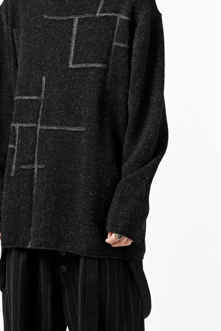 画像をギャラリービューアに読み込む, YUTA MATSUOKA knit sweater / shetland wool (black)