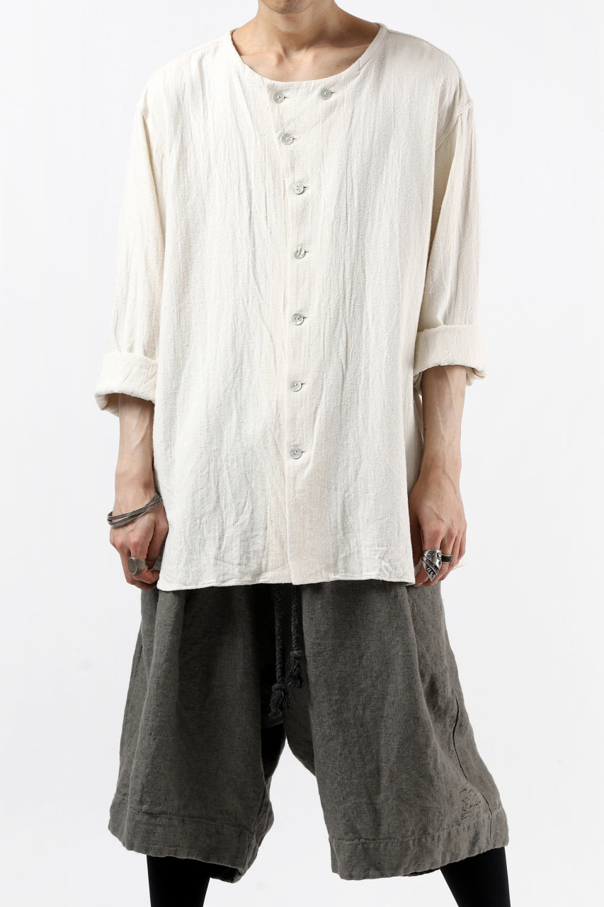 画像をギャラリービューアに読み込む, YUTA MATSUOKA round neck shirt / cotton silk nep viyella (white)