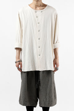 画像をギャラリービューアに読み込む, YUTA MATSUOKA round neck shirt / cotton silk nep viyella (white)