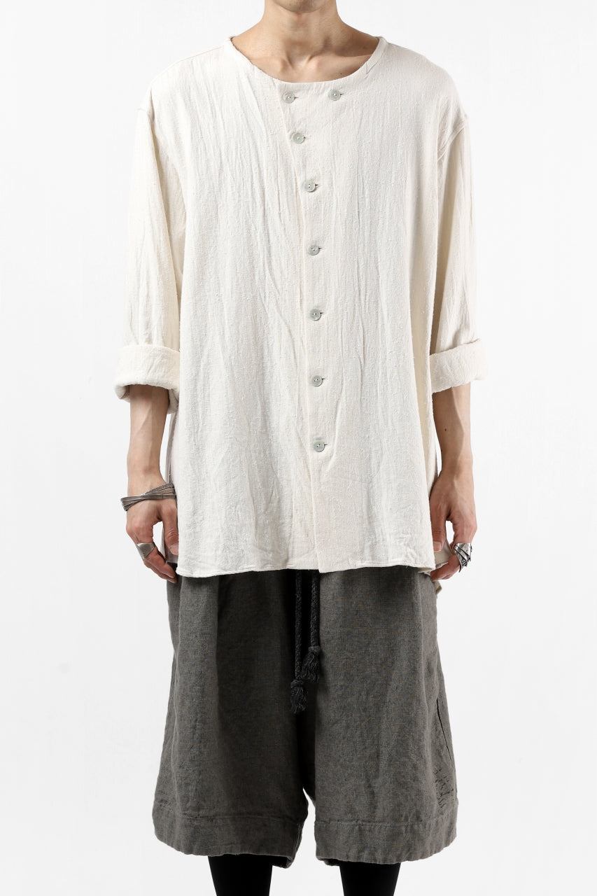 画像をギャラリービューアに読み込む, YUTA MATSUOKA round neck shirt / cotton silk nep viyella (white)