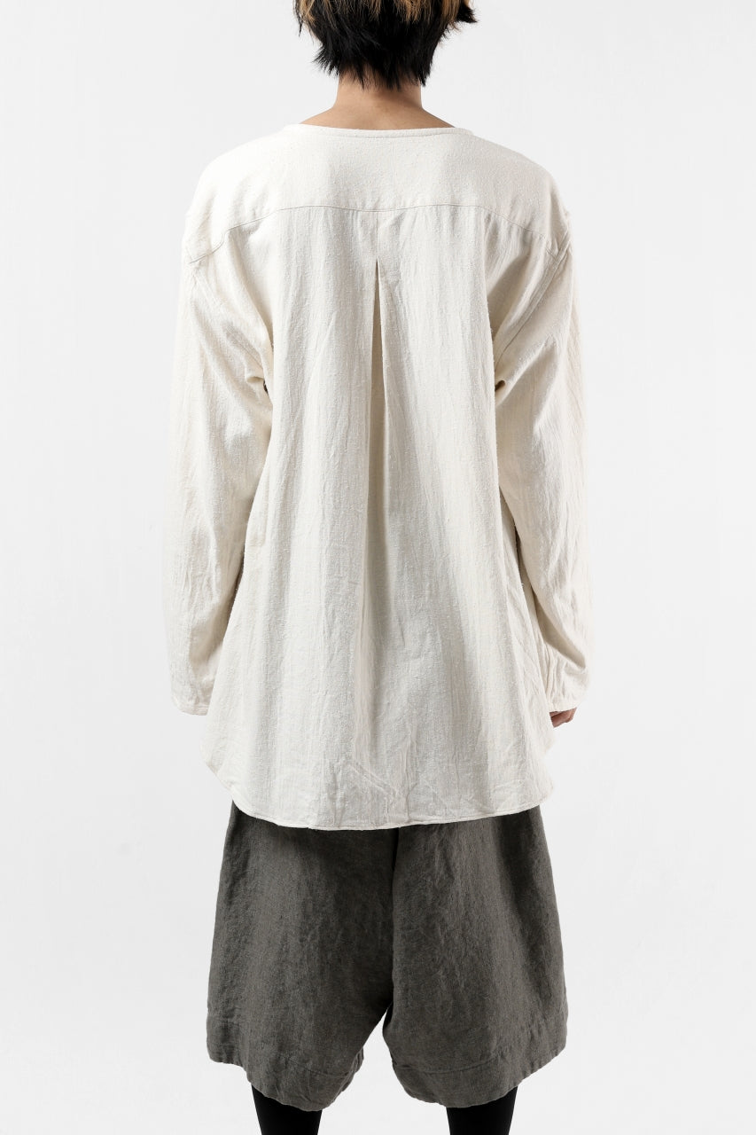 画像をギャラリービューアに読み込む, YUTA MATSUOKA round neck shirt / cotton silk nep viyella (white)