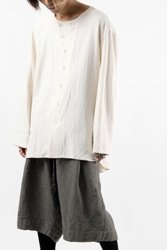 画像をギャラリービューアに読み込む, YUTA MATSUOKA round neck shirt / cotton silk nep viyella (white)