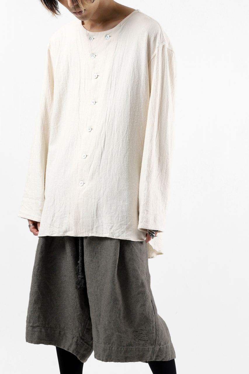 画像をギャラリービューアに読み込む, YUTA MATSUOKA round neck shirt / cotton silk nep viyella (white)