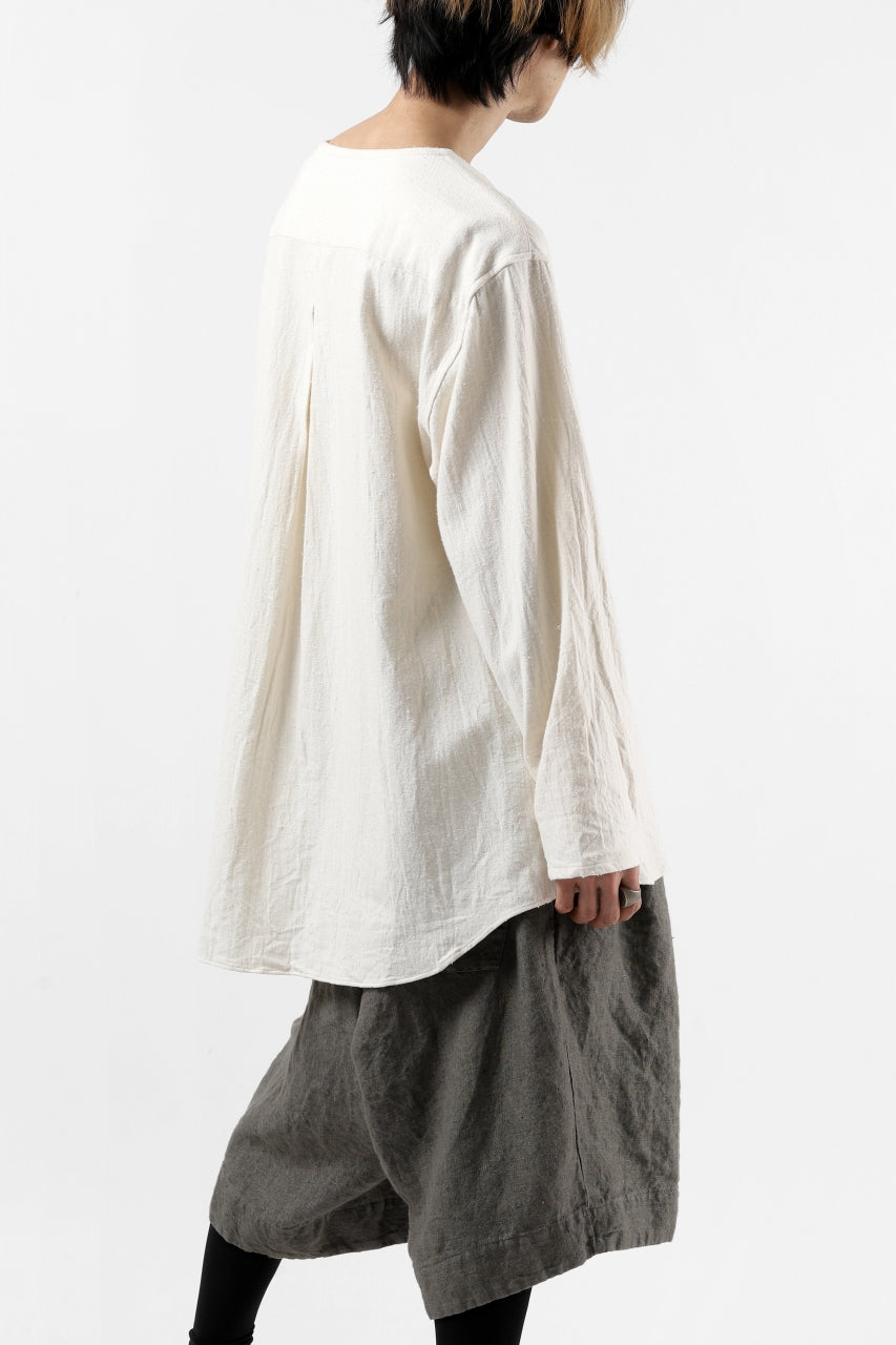 画像をギャラリービューアに読み込む, YUTA MATSUOKA round neck shirt / cotton silk nep viyella (white)