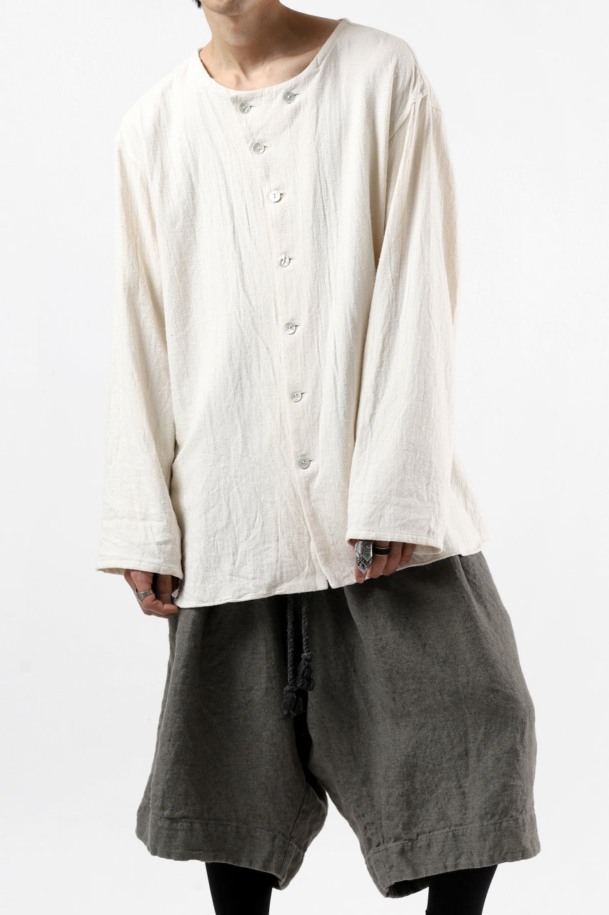 画像をギャラリービューアに読み込む, YUTA MATSUOKA round neck shirt / cotton silk nep viyella (white)
